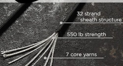 Close-up of TECEUM paracord rope used in crafting and home projects.