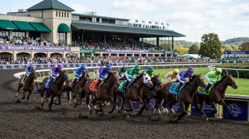Keeneland Race Course grandstand during Breeders Cup 2026 on October 30