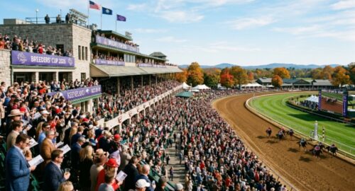 Keeneland Race Course grandstand during Breeders Cup 2026 on October 30